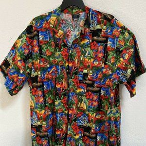 Hawaiian Shirt Mens 3XL Bright Colors